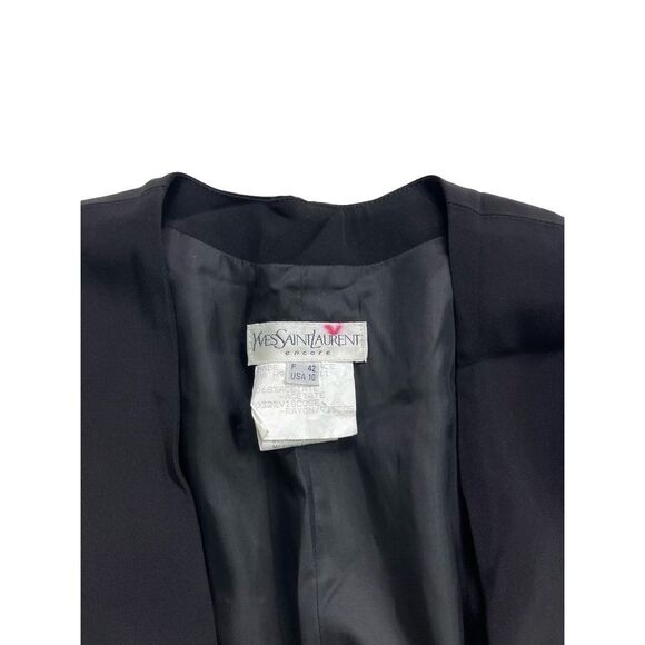 Yves Saint Laurent Vintage Asymmetric Plunging Maxi Dress Women’s Black Size 10 - Picture 3 of 8